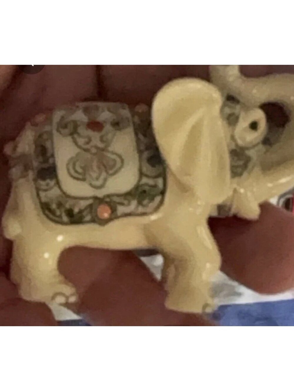 Decorative Elephant Figurine with Ornate Saddle Collectible
